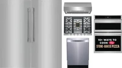 6 Piece Package Includes Refrigerator, Freezer, Cooktop, Wall Oven, Hood And Dishwasher
