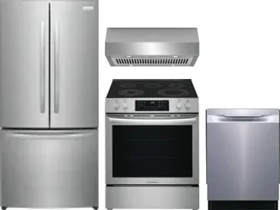 4 Piece Package Includes Refrigerator, Range, Hood And Dishwasher