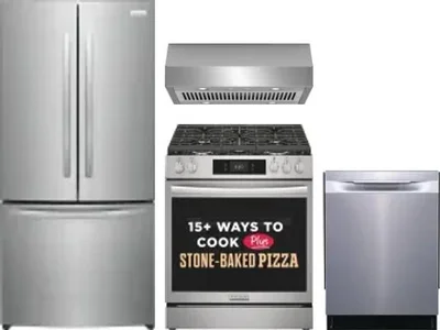 4 Piece Package Includes Refrigerator, Range, Hood And Dishwasher