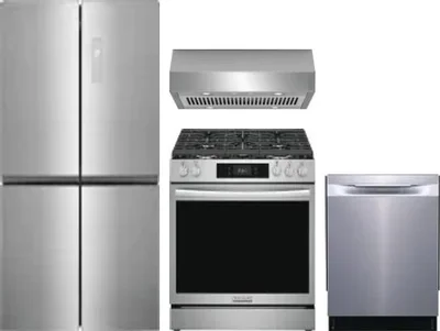 4 Piece Package Includes Refrigerator, Range, Hood And Dishwasher
