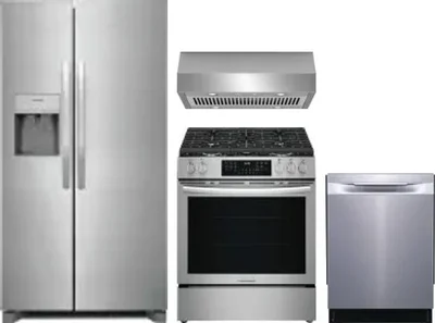 4 Piece Package Includes Refrigerator, Range, Hood And Dishwasher