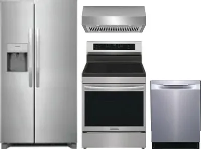 4 Piece Package Includes Refrigerator, Range, Hood And Dishwasher