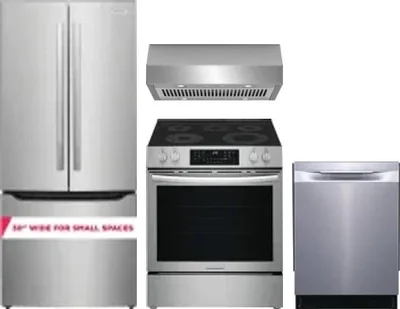 4 Piece Package Includes Refrigerator, Range, Hood And Dishwasher