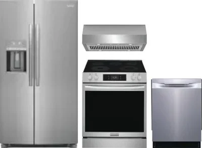 4 Piece Package Includes Refrigerator, Range, Hood And Dishwasher