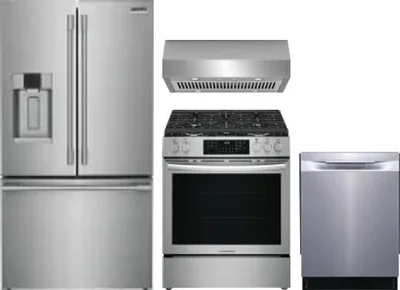 4 Piece Package Includes Refrigerator, Range, Hood And Dishwasher