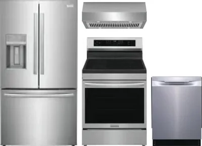 4 Piece Package Includes Refrigerator, Range, Hood And Dishwasher