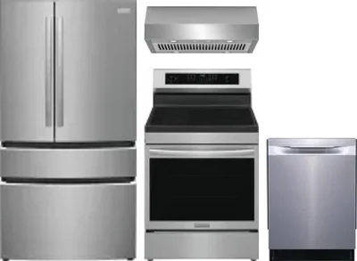 4 Piece Package Includes Refrigerator, Range, Hood And Dishwasher