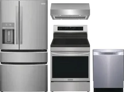 4 Piece Package Includes Refrigerator, Range, Hood And Dishwasher
