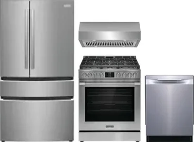 4 Piece Package Includes Refrigerator, Range, Hood And Dishwasher