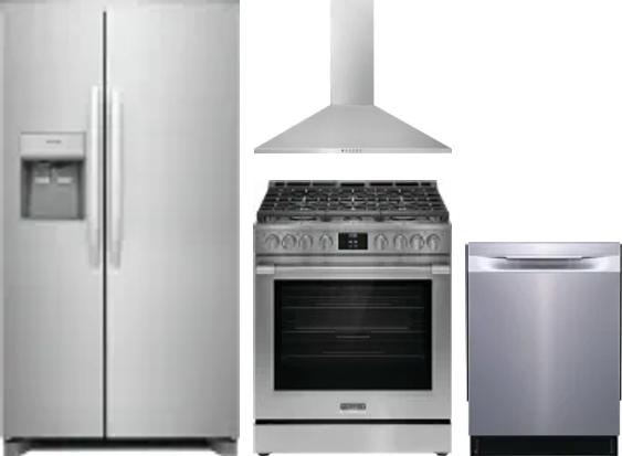 4 Piece Package Includes Refrigerator, Range, Hood And Dishwasher
