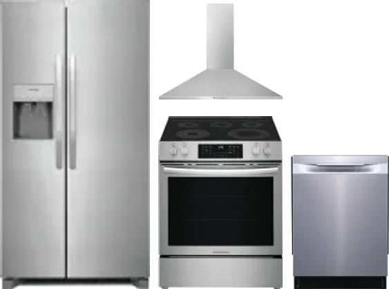 4 Piece Package Includes Refrigerator, Range, Hood And Dishwasher