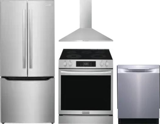 4 Piece Package Includes Refrigerator, Range, Hood And Dishwasher