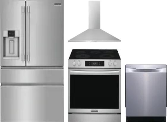 4 Piece Package Includes Refrigerator, Range, Hood And Dishwasher