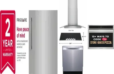 6 Piece Package Includes Refrigerator, Freezer, Cooktop, Wall Oven, Hood And Dishwasher