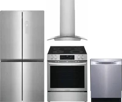 4 Piece Package Includes Refrigerator, Range, Hood And Dishwasher