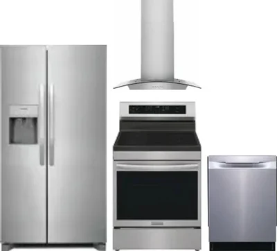 4 Piece Package Includes Refrigerator, Range, Hood And Dishwasher