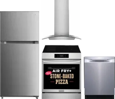 4 Piece Package Includes Refrigerator, Range, Hood And Dishwasher