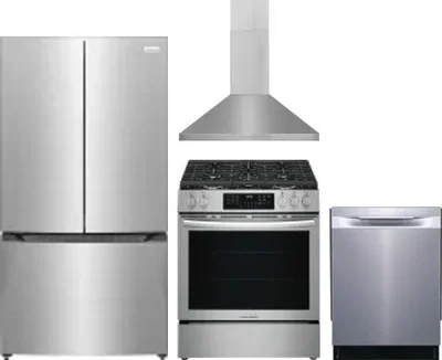4 Piece Package Includes Refrigerator, Range, Hood And Dishwasher