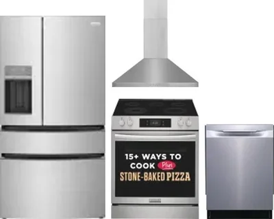 4 Piece Package Includes Refrigerator, Range, Hood And Dishwasher
