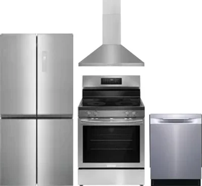 4 Piece Package Includes Refrigerator, Range, Hood And Dishwasher