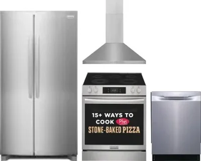 4 Piece Package Includes Refrigerator, Range, Hood And Dishwasher