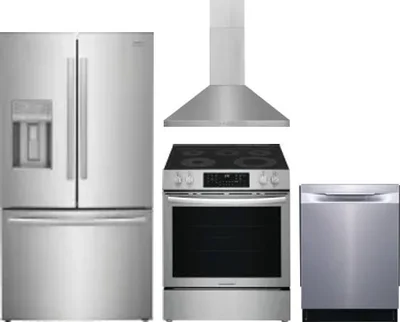 4 Piece Package Includes Refrigerator, Range, Hood And Dishwasher