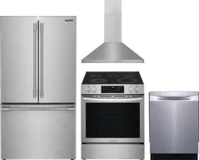 4 Piece Package Includes Refrigerator, Range, Hood And Dishwasher