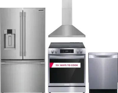 4 Piece Package Includes Refrigerator, Range, Hood And Dishwasher