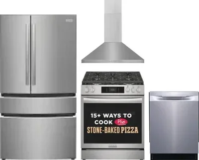 4 Piece Package Includes Refrigerator, Range, Hood And Dishwasher