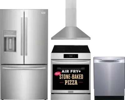 4 Piece Package Includes Refrigerator, Range, Hood And Dishwasher