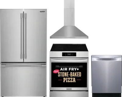 4 Piece Package Includes Refrigerator, Range, Hood And Dishwasher