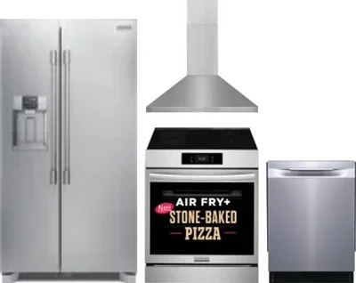 4 Piece Package Includes Refrigerator, Range, Hood And Dishwasher