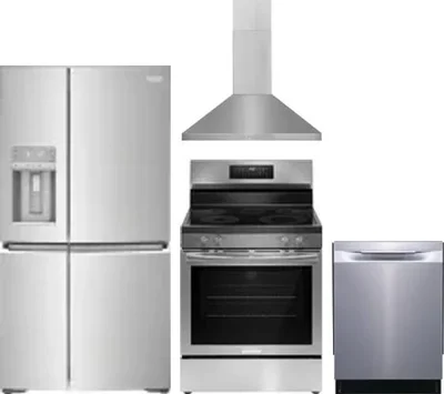 4 Piece Package Includes Refrigerator, Range, Hood And Dishwasher