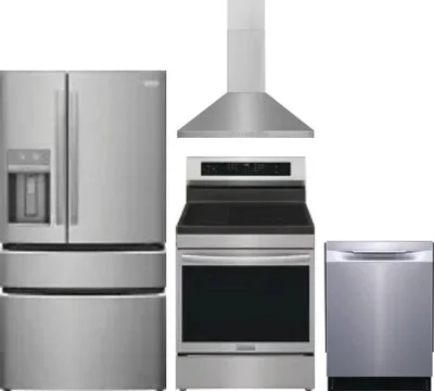 4 Piece Package Includes Refrigerator, Range, Hood And Dishwasher