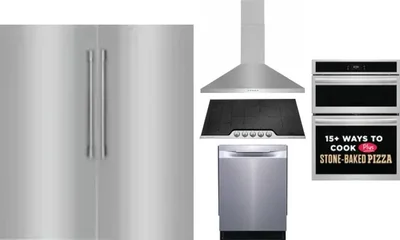 6 Piece Package Includes Refrigerator, Freezer, Cooktop, Wall Oven, Hood And Dishwasher