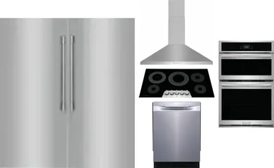 6 Piece Package Includes Refrigerator, Freezer, Cooktop, Wall Oven, Hood And Dishwasher