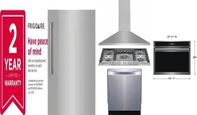 6 Piece Package Includes Refrigerator, Freezer, Cooktop, Wall Oven, Hood And Dishwasher