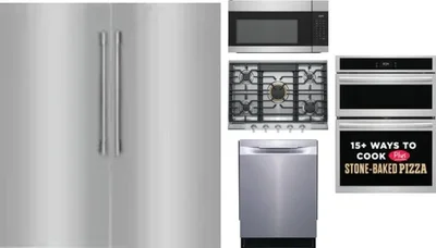 6 Piece Package Includes Refrigerator, Freezer, Cooktop, Wall Oven, Microwave And Dishwasher