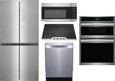 5 Piece Package Includes Refrigerator, Cooktop, Wall Oven, Microwave And Dishwasher