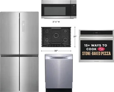 5 Piece Package Includes Refrigerator, Cooktop, Wall Oven, Microwave And Dishwasher