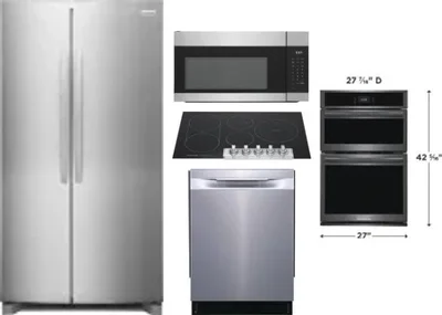 5 Piece Package Includes Refrigerator, Cooktop, Wall Oven, Microwave And Dishwasher