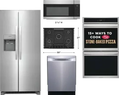 5 Piece Package Includes Refrigerator, Cooktop, Wall Oven, Microwave And Dishwasher