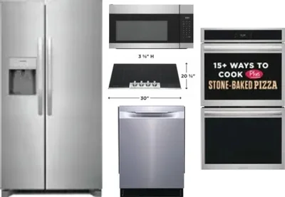 5 Piece Package Includes Refrigerator, Cooktop, Wall Oven, Microwave And Dishwasher