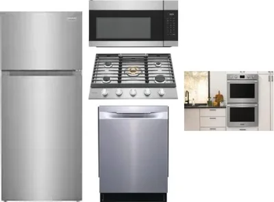 5 Piece Package Includes Refrigerator, Cooktop, Wall Oven, Microwave And Dishwasher