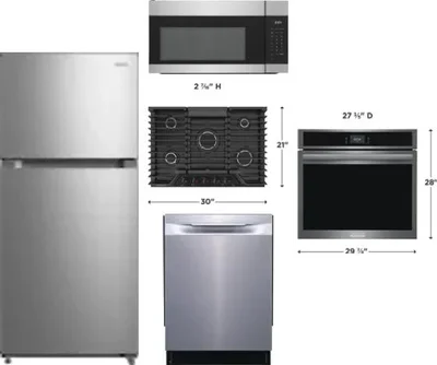 5 Piece Package Includes Refrigerator, Cooktop, Wall Oven, Microwave And Dishwasher