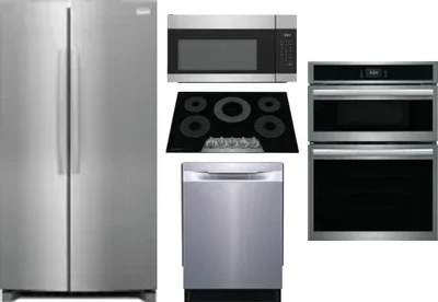 5 Piece Package Includes Refrigerator, Cooktop, Wall Oven, Microwave And Dishwasher