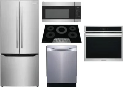 5 Piece Package Includes Refrigerator, Cooktop, Wall Oven, Microwave And Dishwasher