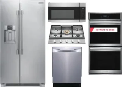 5 Piece Package Includes Refrigerator, Cooktop, Wall Oven, Microwave And Dishwasher
