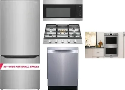 5 Piece Package Includes Refrigerator, Cooktop, Wall Oven, Microwave And Dishwasher