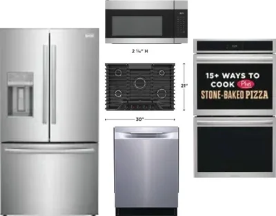5 Piece Package Includes Refrigerator, Cooktop, Wall Oven, Microwave And Dishwasher